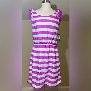 NWT Lilly Pulitzer Danna Dress in Pansy Purple Awning Stripe, Size XL